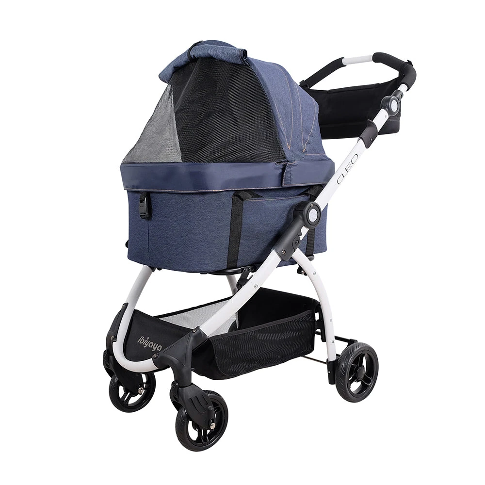 02_FS2191-B_dog-stroller_fix_2000x Ibiyaya CLEO Pet Stroller & Car Seat Travel System, Blue Jeans
