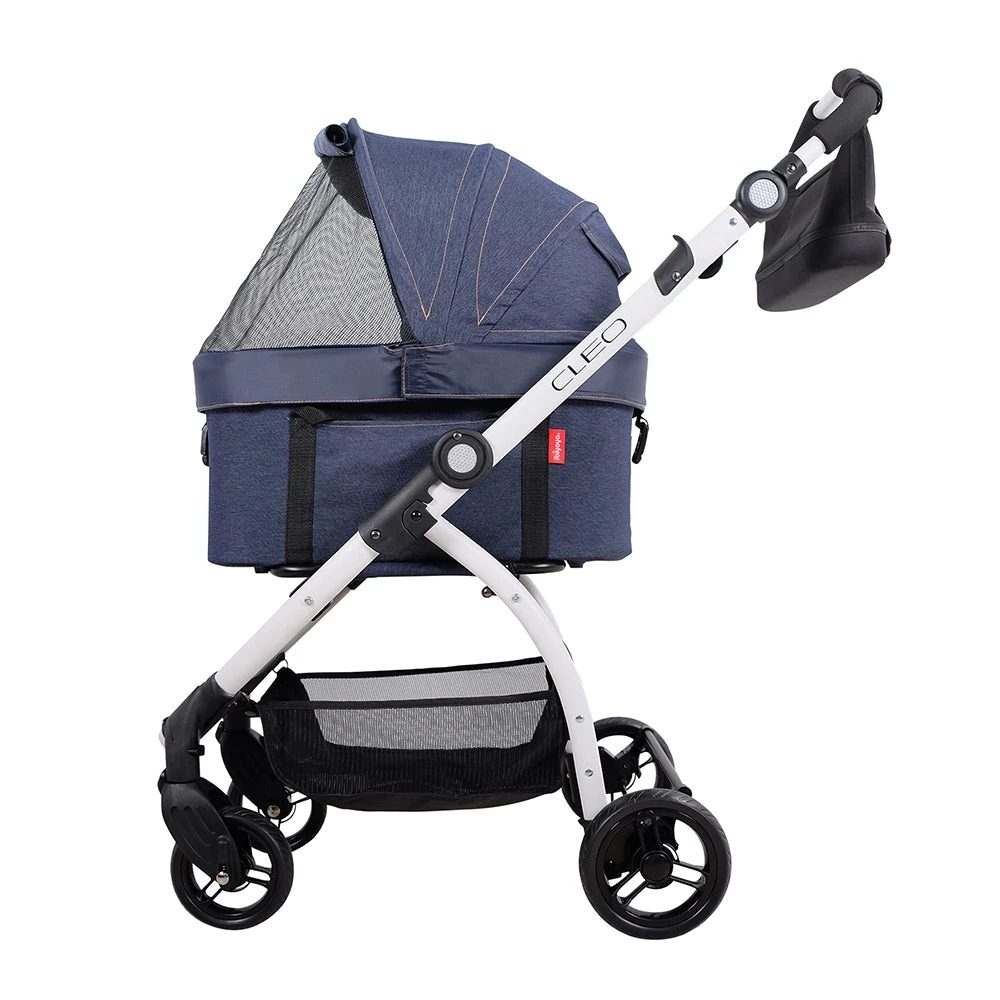 03_FS2191-B_dog-stroller_fix_2000x Ibiyaya CLEO Pet Stroller & Car Seat Travel System, Blue Jeans