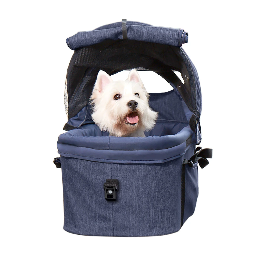 05_FS2191-B_dog-stroller_2000x Ibiyaya CLEO Pet Stroller & Car Seat Travel System, Blue Jeans