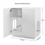 Loft Cat Litter Cabinet, White