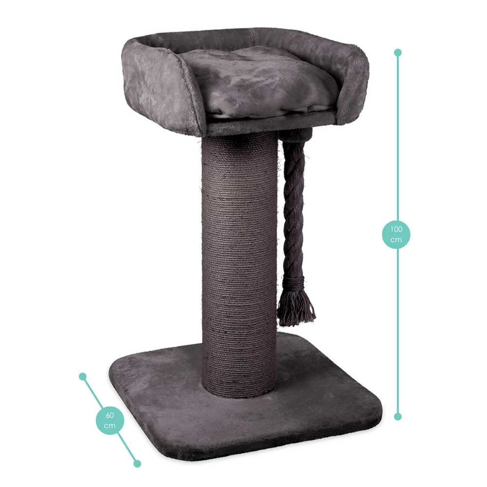 15488-3_2000x High Bed Scratching Post for Large Cats, Charcoal