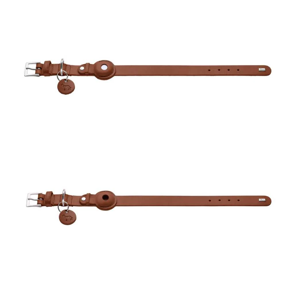 17_1636e063-8301-49fc-b7da-051d0c8c5315_2000x Hunter Leather Dog Collar with Apple Airtag Holder, Cognac