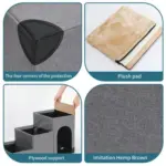 3-Step Plush Dog Stairs and Storage