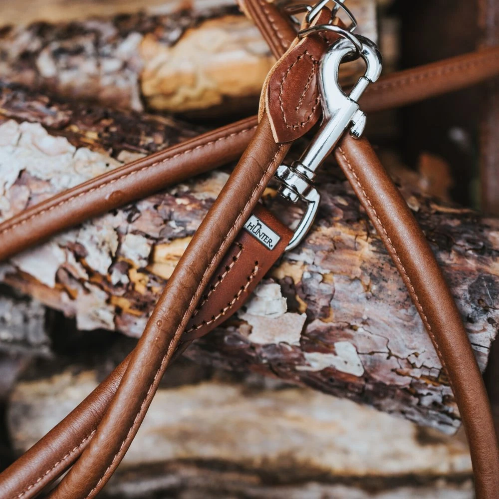 36_6ac1441e-c0b0-46f3-830f-5b57c7357354_2000x Hunter Rolled Soft Leather Dog Training Leash, Brown