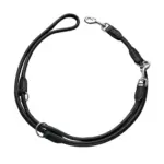 Hunter Rolled Soft Leather Dog Training Leash, Black