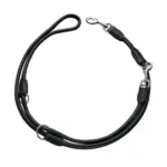 Hunter Rolled Soft Leather Dog Training Leash, Black