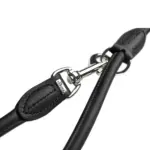 Hunter Rolled Soft Leather Dog Training Leash, Black