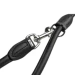 Hunter Rolled Soft Leather Dog Training Leash, Black