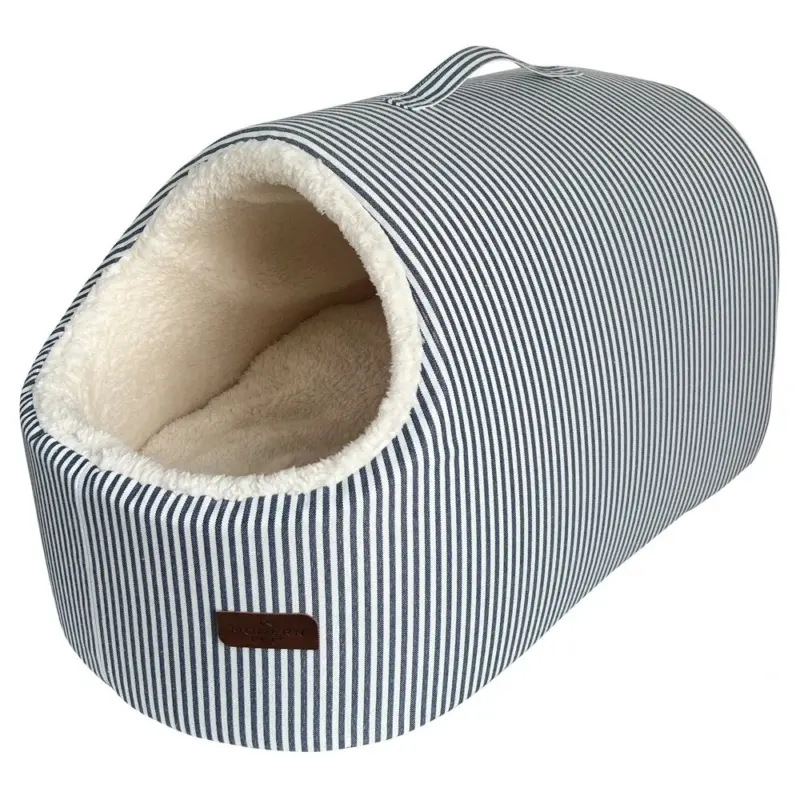 Blue Denim Stripe Cat Cave