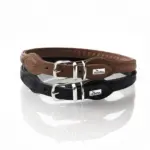 Hunter Rolled Soft Leather Dog Collar, Brown