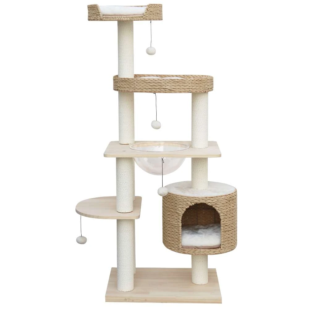 52_2000x Premium Solid Wood and Natural Wicker Cat Tree