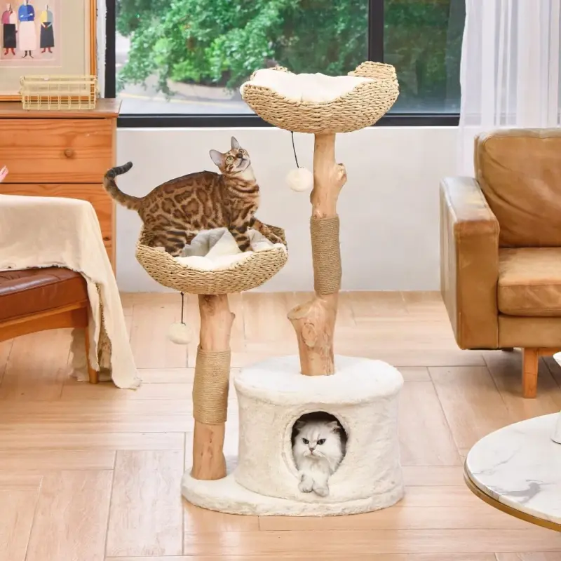 Michu Premium Real Wood Cat Tree | Large