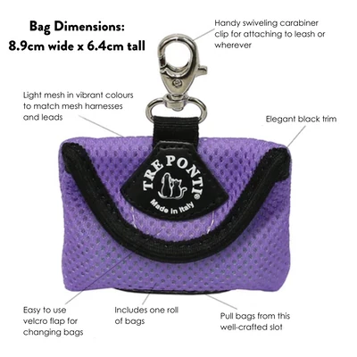 55_400x Tre Ponti Mesh Dog Poop Bag Holder, Black