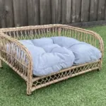 Jacob Outdoor Wicker Rope Elevated Dog Bed, Natural