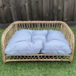 Jacob Outdoor Wicker Rope Elevated Dog Bed, Natural