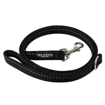 72_400x Tre Ponti Reflective Dog Leash, Black