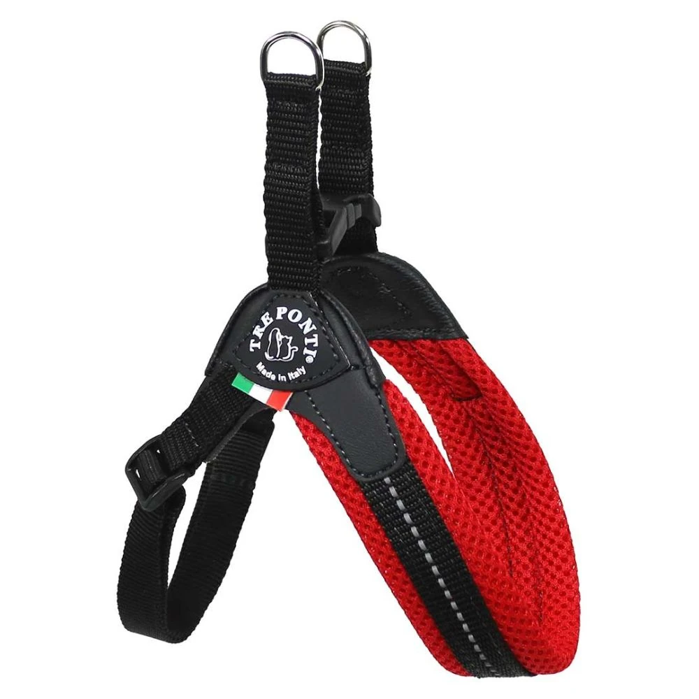 84-Copy_2000x Tre Ponti Mesh Adjustable Girth Easy Fit Pet Harness, Red