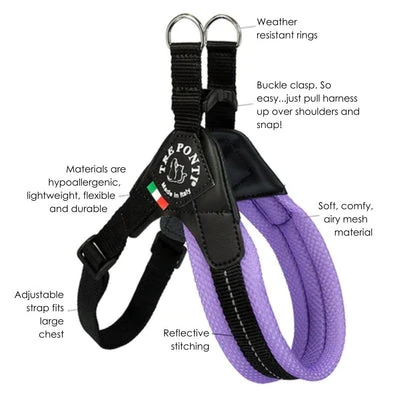 89_a3a26784-444e-4c78-b4b1-a3a4f719fd5e_400x Tre Ponti Mesh Adjustable Girth Easy Fit Pet Harness, Black