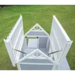 Mini Hamptons Lockable Wooden Dog House With Deck