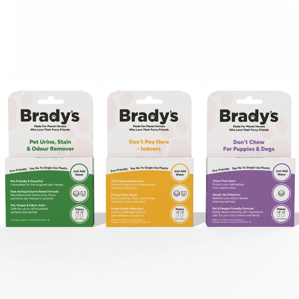Brady_stabletboxes_2000x Brady's Eco-Friendly Urine, Stain & Odour Remover for Dogs