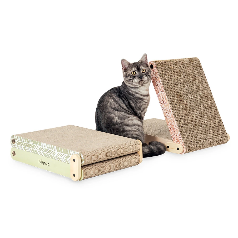 FF2217-_web_07_eb8ae55e-3021-403c-908e-cfe5af6eb0bd_2000x Ibiyaya Fold-Out Cardboard Cat Scratcher, Sage