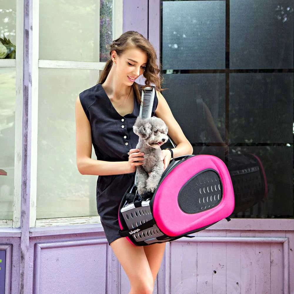 FS1009-BR.PT08_2000x Ibiyaya EVA 5-in-1 Combo Pet Carrier, Pram & Backpack, Chocolate