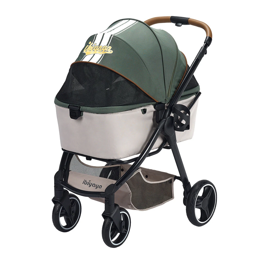FS2102-GN_01_2000x Ibiyaya Retro Luxe Pet Stroller for Cats & Dogs, Soft Sage