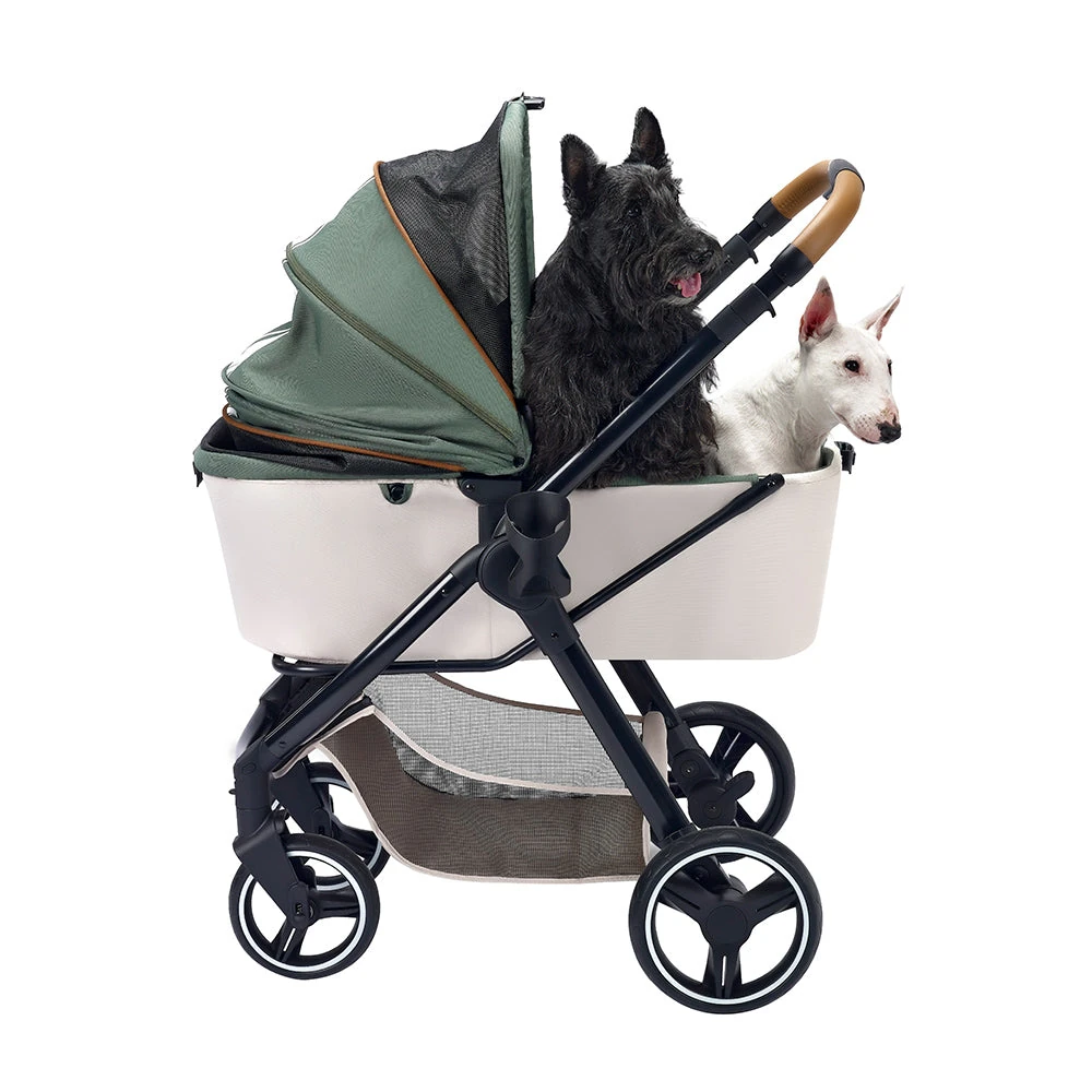FS2102-GN_04_2000x Ibiyaya Retro Luxe Pet Stroller for Cats & Dogs, Soft Sage