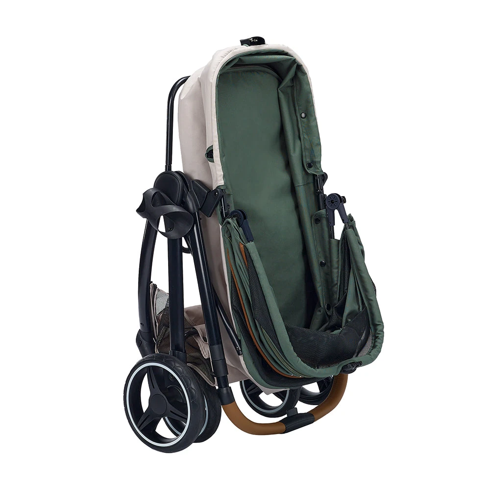 FS2102-GN_09_2000x Ibiyaya Retro Luxe Pet Stroller for Cats & Dogs, Soft Sage