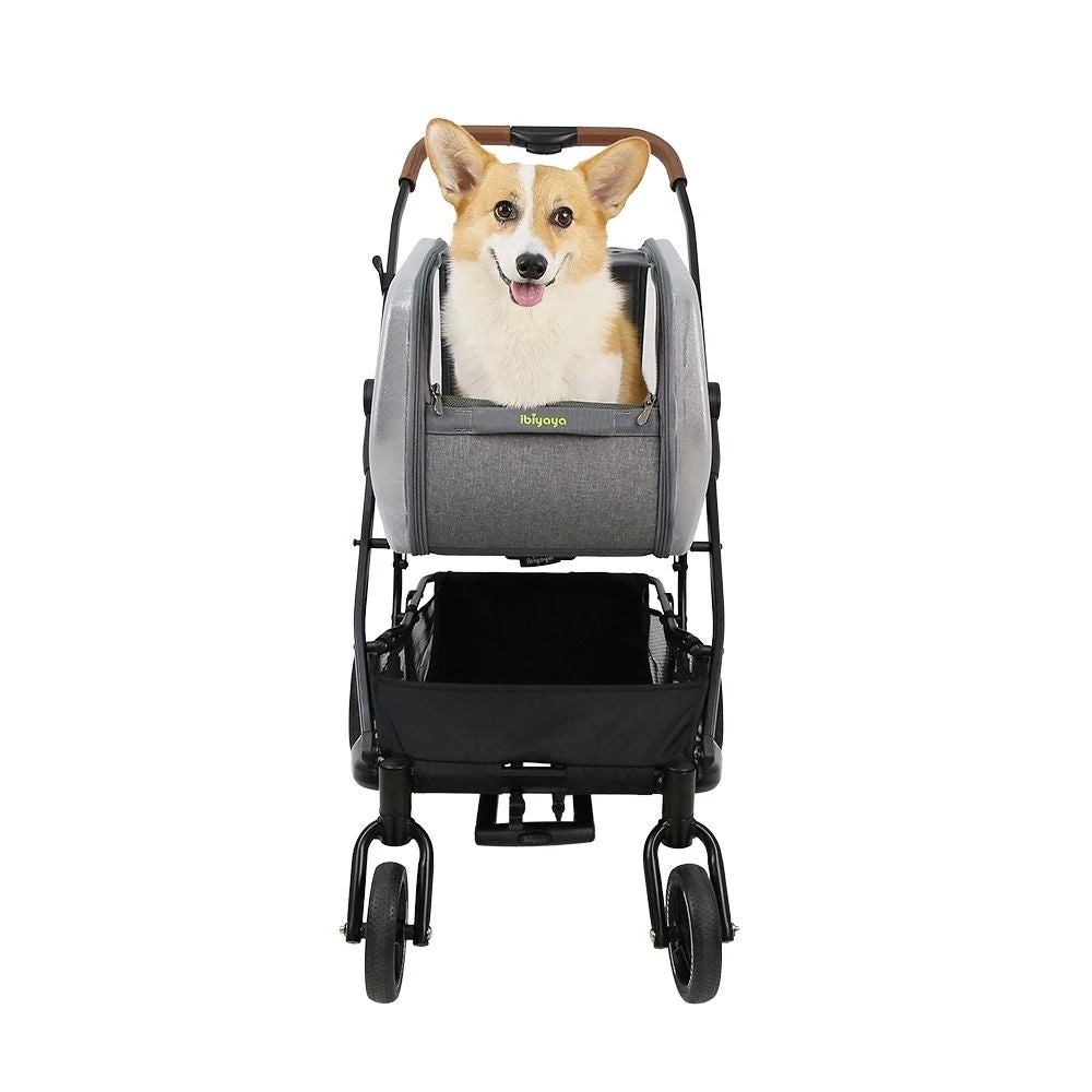 FS2360-G-3_2000x Ibiyaya NeoRider Multipurpose Detachable Pet Stroller, Silver Mist