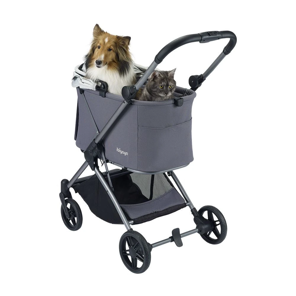 FS2501-G-7_2000x Ibiyaya Maxi Deep Carriage Pet Stroller, Twin Grey