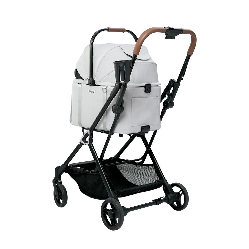 FS2511-G-11_2000x Ibiyaya Tinker Small Detachable Pet Stroller, Silver Grey