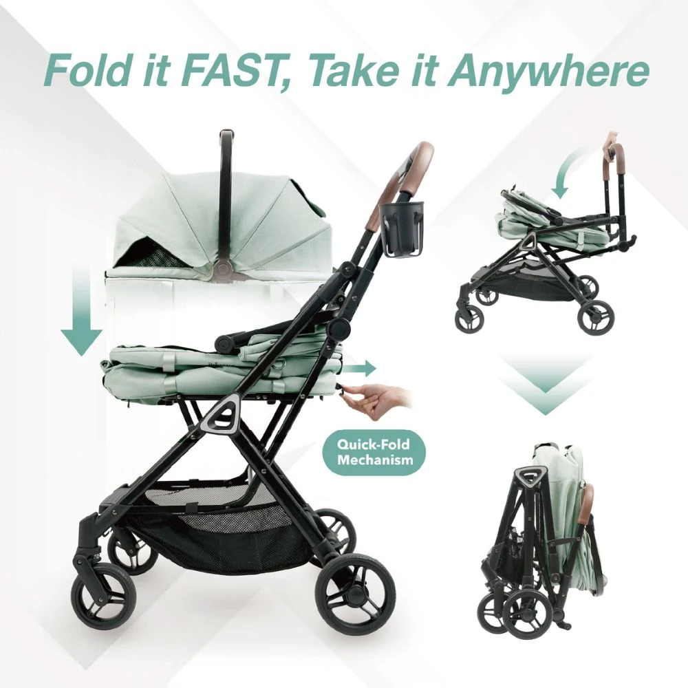 FS2511-G-11_695b7f48-ae8e-4d0b-b10d-07f58ef51afc_2000x Ibiyaya Tinker Small Detachable Pet Stroller, Sage Green