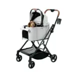 Ibiyaya Tinker Small Detachable Pet Stroller, Silver Grey