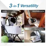 Ibiyaya Tinker Small Detachable Pet Stroller, Silver Grey