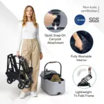 Ibiyaya Tinker Small Detachable Pet Stroller, Silver Grey