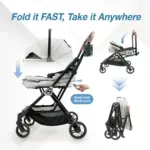 Ibiyaya Tinker Small Detachable Pet Stroller, Silver Grey