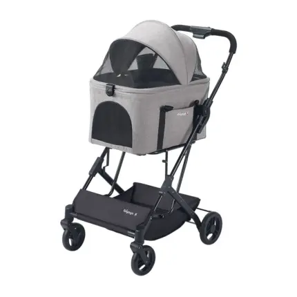 Ibiyaya Travois Tri-Fold Pet Travel System, Taupe Grey