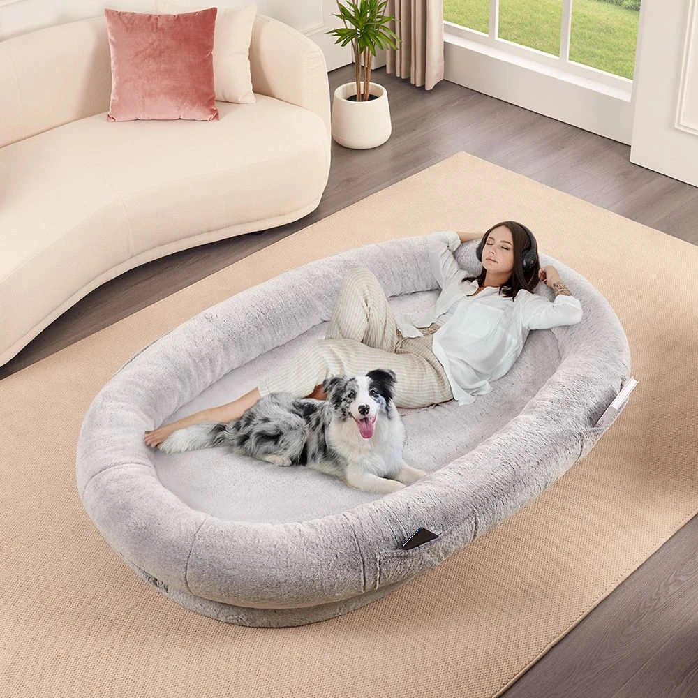 GMW-1937-LG-1_2000x Comfort Plus Human Dog Bed, Light Grey