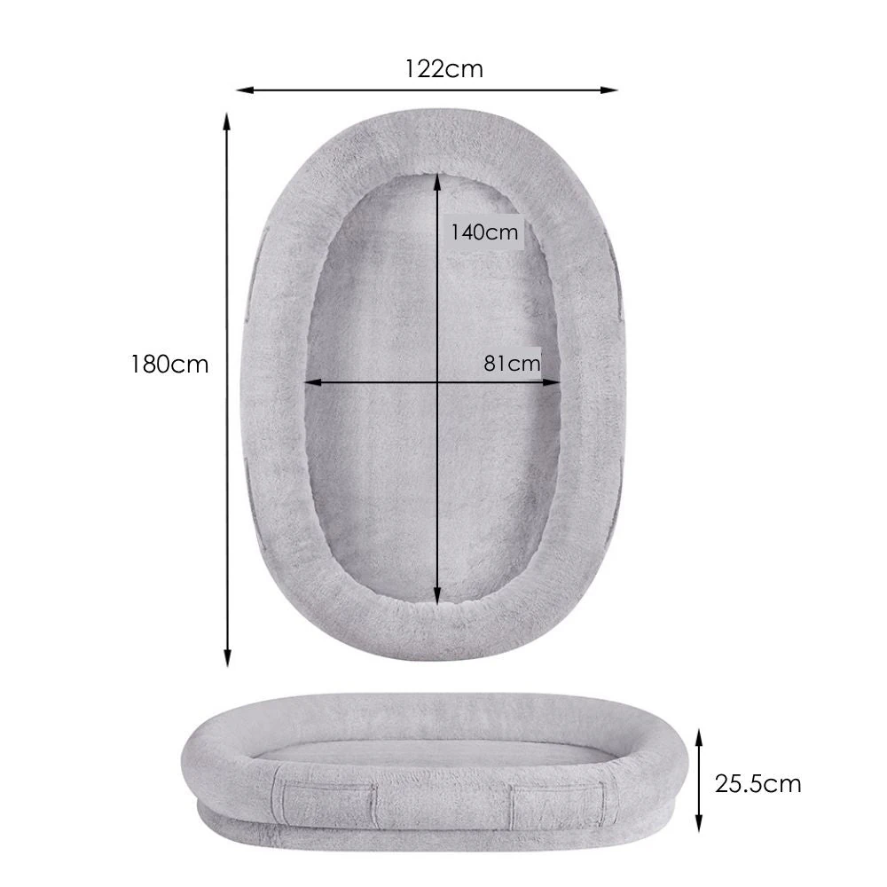 GMW-1937-LG-2_2000x Comfort Plus Human Dog Bed, Light Grey