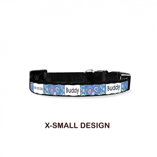 IDPC832_RainbowDreams_Blue_5_2000x Personalised Dog Collar - Rainbow Dreams