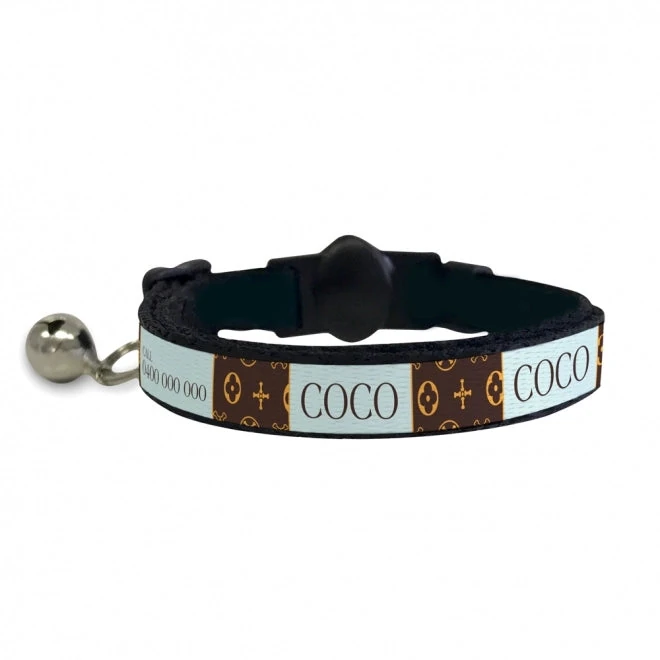 personalised dog gifts Louie collar on cat