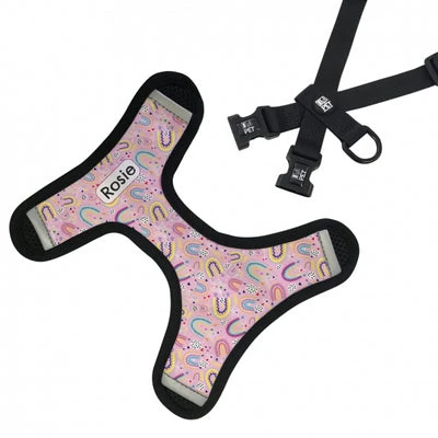 IDPHar832-RainbowDreams_Blue_4_400x Personalised Pet Harness - Rainbow Dreams