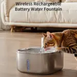 Cordless Sensor Pet Water Fountain, Stainless Steel