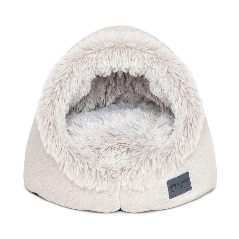 corner cat box positioned near Calming Cat Dome Aspen creating a stress-free corner zone