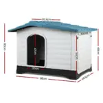 Outdoor Dual-Entry Dog House, Blue