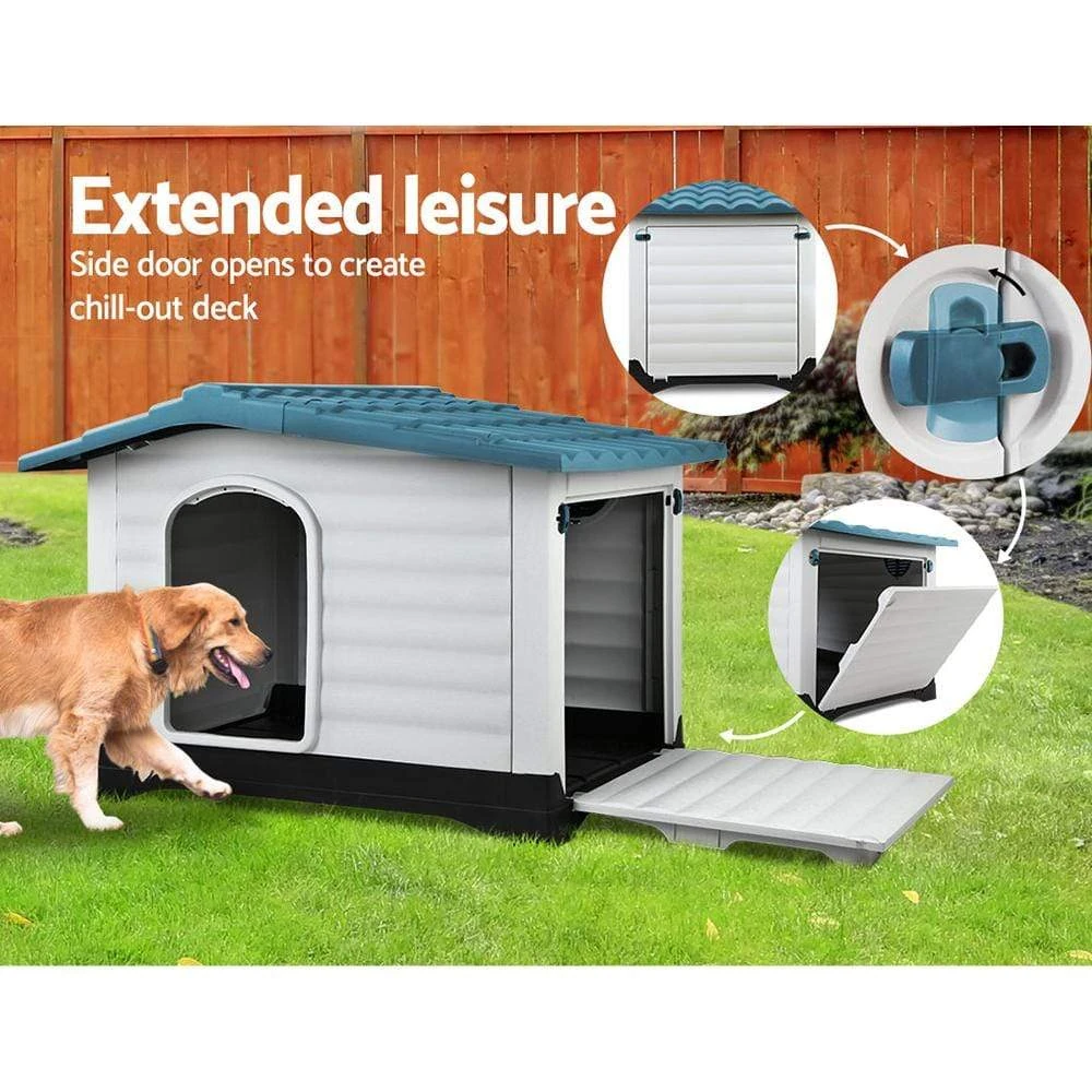 dsz-dog-house-outdoor-dog-house-waterproof-plastic-kennel-large-blue-15108709515367_2000x Outdoor Dual-Entry Dog House, Blue