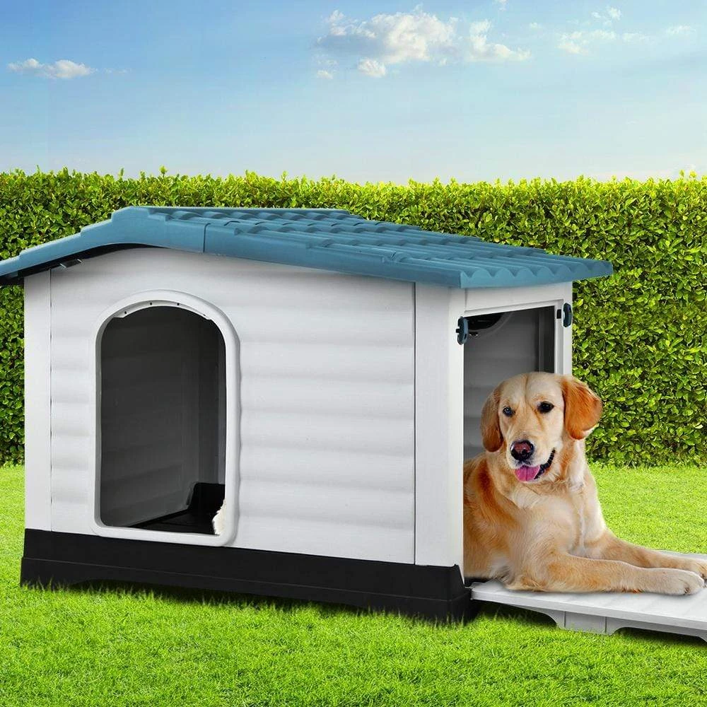 dsz-dog-house-outdoor-dog-house-waterproof-plastic-kennel-large-blue-15108709548135_2000x Outdoor Dual-Entry Dog House, Blue
