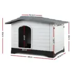 Outdoor Dual-Entry Dog House, Grey
