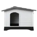 Outdoor Dual-Entry Dog House, Grey
